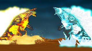 What if GODZILLA EARTH FIRE vs GODZILLA EARTH ICE  HD  Godzilla Animation Cartoon