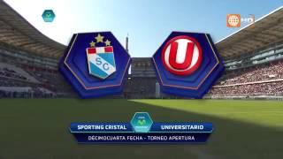 Universitario 1 vs Sporting Cristal 0  Torneo ApertUra 2016  Fecha 14