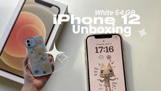 iPhone 12 unboxing ￼in 2024 white 64gb aesthetic set up 