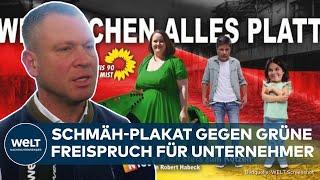 DEUTSCHLAND Habeck Baerbock Lange - Grüne auf Plakat verspottet - Freispruch für Unternehmer