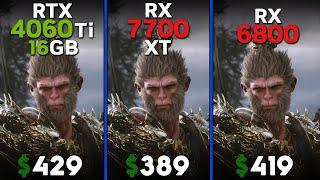 RTX 4060 Ti 16 vs RX 7700 XT vs RX 6800  Ryzen 5 7600  Tested in 15 games