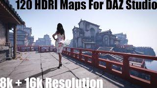 120 HDRI Maps For DAZ Studio - Dreamlight Mega HDRI Pack - Temple Of The Sun 8k + 16k