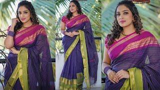 Diya Menon Saree Photoshoot  Diya Menon Movie  Diya Menon Hot Saree  Diya Menon Anchor Hot