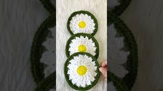 Flower Coasters. Learn to Crochet #crochetrainbowsandbutterflies #crochetpattern #diy