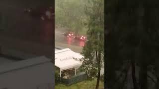 Cars on a rainy day