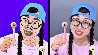 Mukbang Rope Jelly Nerds Candy 로프 젤리 너드 캔디 먹방 DONA Drawing Meme