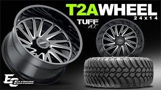24x14 Tuff T2A Wheel --- 35x13.5R24 AMP Mud Terrain MT Tire