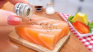 Make Delicious 1$ Salmon Sushi in Miniature Kitchen  Mini Yummy Awesome Food Cooking ASMR