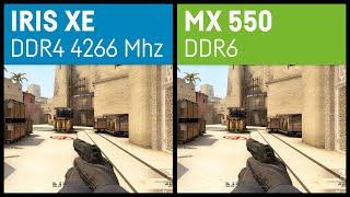 Iris XE 4200Mhz DDR4 vs MX550 DDR6  Laptop