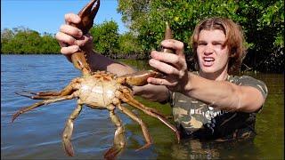 Solo MUDCRAB Catch & Cook in the MANGROVES Eating Only What I Catch