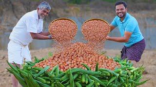 Peanuts Okra Recipe  Fried Okra Recipe  Peanut Recipe  Grandpa Kitchen