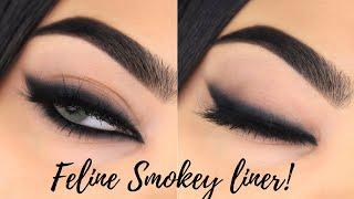 Easy SMOKEY CAT EYE tutorial using KOHL  Lakme eyeconic insta cool kajal  Arabic graphic eyeliner