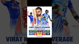 Virat kohli average vs teams in t20 world cup #viralvideo #trendingshorts #shortvideo #viralshort #