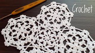 Красивый мотив крючком.Соединение .BEAUTIFUL Brand New Design Crochet Lace Motif Pattern