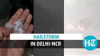 Watch Delhi-NCR wakes up to heavy rain & hailstorm snowfall in Uttarakhand