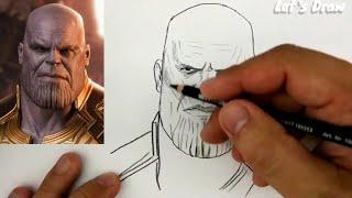 ASMR DRAWING THANOS  from avengers marvel movie