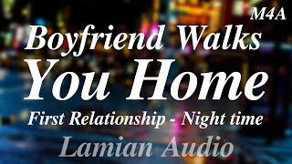 M4A Boyfriend Walks You Home First Relationship Night Time Ambience  ASMR RP