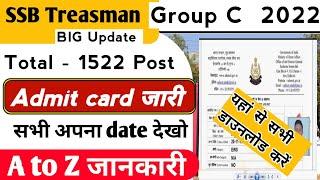 SSB Tradesman Group C 2022 Admit Card Declared  Big UpdateHow to Download step By step ️