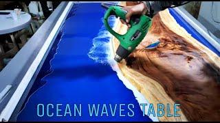 DIY epoxy resin table  How to make Ocean table - Step by step with subtitles