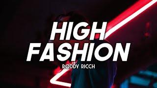 Roddy Ricch - High Fashion Clean - Lyrics ft. Mustard