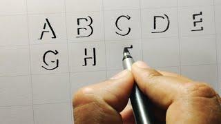 How to write 3d shadow letters  Capital letters A-Z in 3d Shadow lettering