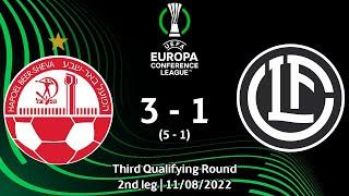H. Beer-Sheva vs Lugano  3-1  UEFA Europa Conference League 2223 Third qualifying round 2nd leg