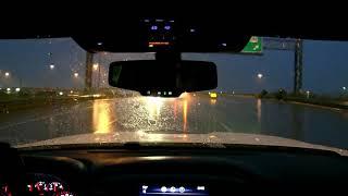 Heavy Rain motorway driving  Sleep relaxing sound