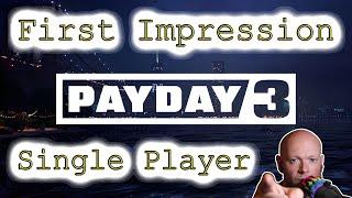 PAYDAY 3 ● First Look At Single Player Mode With Bots - YOU CAN THROW BAGS AT AI
