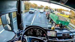 POV truck Driving MAN TGX 470 dietzenbach to A5 Frankfurt