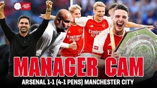 Manager Cam  Arteta v Guardiola  Arsenal 1-1 4-1 Pens Manchester City  FA Community Shield 2023