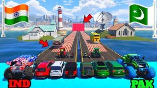 GTA 5 INDIAN CARS VS PAKISTAN CARS BARRIER JUMPING CHALLENGE  Gta 5 Gameplay