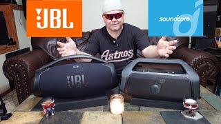 Soundcore Boom 2 Plus Bass^ vs JBL Boombox 3  Basement Battle of the Booms And the Winner is?