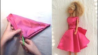 NO Sew Barbie doll dress with pattern #2