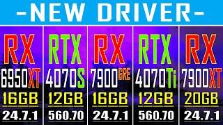 RX 6950XT vs RTX 4070 SUPER vs RX 7900 Gre vs RTX 4070Ti vs RX 7900XT  NEW DRIVER 