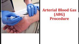 Arterial blood Gas  ABG 🩸 Procedure?