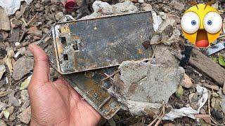 I Found Destroyed phone Stuck in the Cement  Restoration Broken Phone