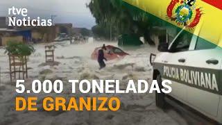 BOLIVIA En solo MEDIA HORA la ciudad de TARIJA ha quedado cubierta de GRANIZO  RTVE Noticias