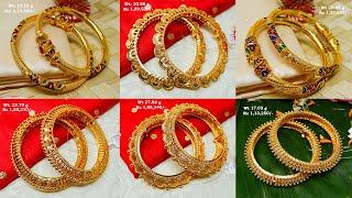 Stunning Gold Bangles Collection With Weight And Price  Shridhi Vlog