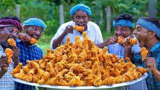 FRIED CHICKEN LEGS  500 Crispy Chicken Leg Fry Recipe Cooking in Village  Fried Leg Piece