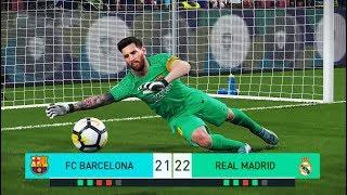 PES 2018  goalkeeper L.MESSI vs goalkeeper C.RONALDO  Penalty Shootout  Barcelona vs Real Madrid