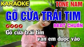  GÕ CỬA TRÁI TIM Karaoke Nhạc Sống Tone Nam  BEAT CHUẨN  - Tình Trần Organ