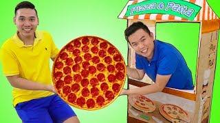 Funny Uncle John Pretend Play w Pizza Food Kitchen Restaurant Cooking Kids Toys