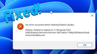 Fixed An error occurred while starting Roblox Studio