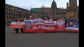 Polish Football Fans Gather at George Square Ahead of a Friendly Scotland Match on 24th March 2022
