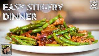 Quick and Easy Chinese Dinner  Stir-Fry Pork and Green Beans with Chinese Cured Duck laap aap