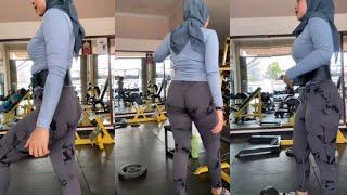 Hijab Style Gym Try On Legging Hoodie Olah Raga Wanita Bahan Stracy