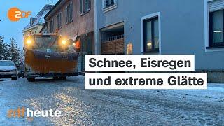 Gestrichene Flüge Zugausfälle und Straßensperren - heftiger Wintereinbruch in Deutschland