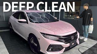 Cleaning a Dirty HONDA CIVIC  DEEP CLEAN  ASMR  CAR DETAIL  CAR WASH 