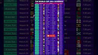 ICC T20 World Cup 2024 Schedule  T20 World Cup 2024 Schedule #t20worldcup2024schedule
