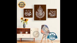 ABANI WALL DECOR PAKET LENGKAP HIASAN KALIGRAFI DINDING ALLAH MUHAMMAD DAN AL IKHLAS UKURAN BESAR